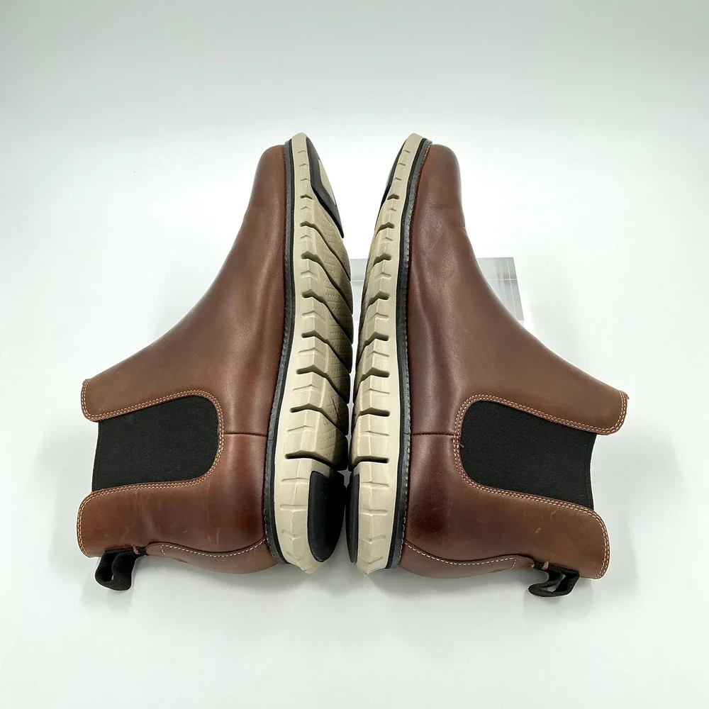 Cole Haan Mens Size 11.5 Wide 11.5W Waterproof Chelsea Boot Brown Leather
